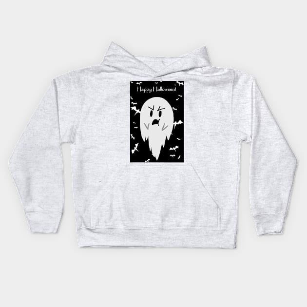 "Happy Halloween" Ghost Pout Kids Hoodie by saradaboru